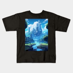 Fantasy Anime Landscape Cityscape Kids T-Shirt